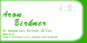 aron birkner business card